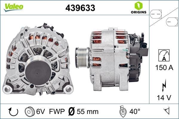 ALTERNATÖR FORD FIESTA FUSION MAZDA II 08> 1.4-1.6 TDCI 150 AMP