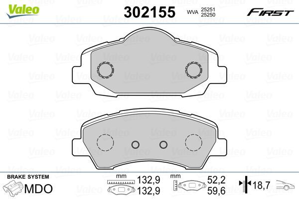 ÖN FREN BALATASI PEUGEOT P301 12> P308 13> CITROEN C-ELYSEE 12> C4 14> 266mm