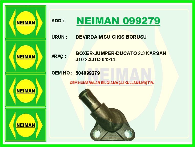 DEVİRDAİM SU ÇIKIŞ BORUSU BOXER-JUMPER-DUCATO 2.3 KARSAN J10 2.3JTD 01>14