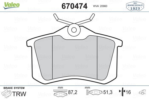 ARKA BALATA FLUENCE-MEGANE II-III-P207-P308-P307-PARTNER-BERLINGO-C2-C3-C4-CROSSLAND- BORA-PASSAT 97 >GOLF IV-V-POLO 87x52.9x17
