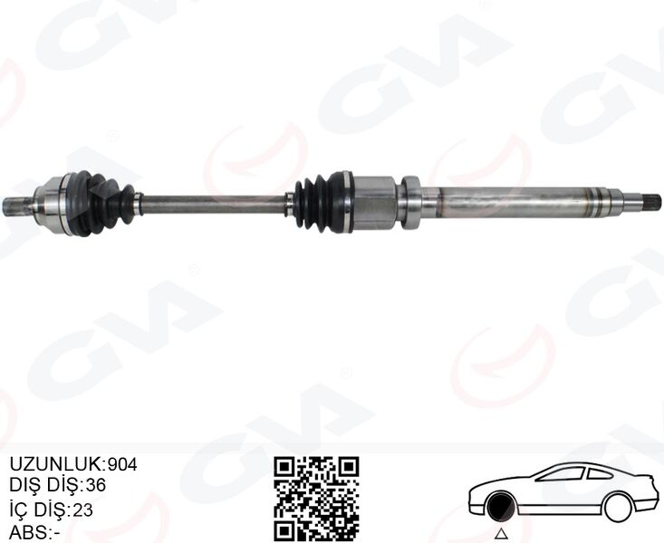 ON AKS KOMPLE SAG FOCUS II 1.6- 1.8 TI 04>11 C MAX 1.6 1.8 TI 05>11 BENZINLI VOLVO S40 II 1.6 05>12 V50 1.6 05>12