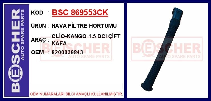 HAVA FİLTRE HORTUMU CLİO-KANGO 1.5 DCI ÇİFT KAFA