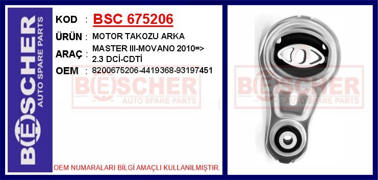 MOTOR TAKOZU ARKA MASTER III-MOVANO 2010 > 2.3 DCİ-CDTİ