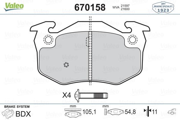 ARKA FREN BALATASI PEUGEOT P106 96>04 P205 87>98 P206 00>09 P306 97>01 P309 89>93 CITROEN SAXO 96>04 XSARA 97>05 ZX 92>97 RENAULT R9-R19- MGN I-CLIO I-II İNCE TİP