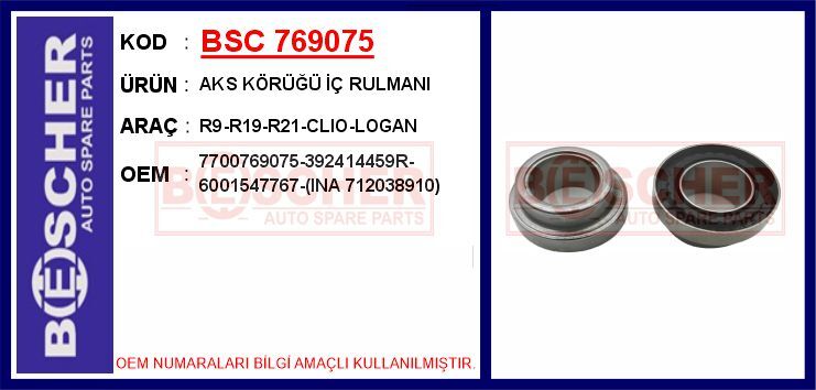 AKS KÖRÜĞÜ İÇ RULMANI R9-R19-R21-CLIO-LOGAN