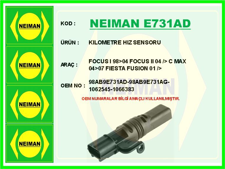 KİLOMETRE HIZ SENSÖRÜ FORD FOCUS-FİESTA 98>