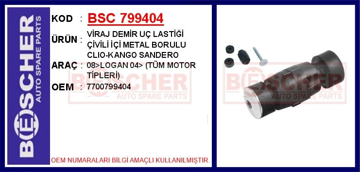 VİRAJ DEMİR UÇ LASTİĞİ ÇİVİLİ CLIO-EXP-KNG