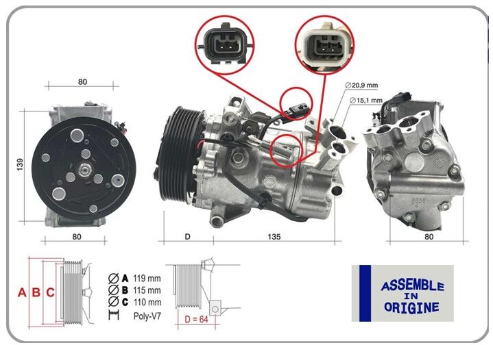 KLİMA KOMPRESÖRÜ SIFIR ÜRÜN RENAULT CLIO V 19> CAPTUR II 20> 1.2 TCE 1.0 SCE 1.3TCE NİSSAN JUKE 1.2