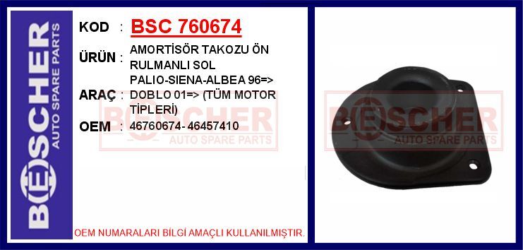 AMORTİSÖR TAKOZU ÖN RULMANLI SOL PALIO-SIENA-ALBEA 96 > DOBLO 01 > TÜM MOTOR TİPLERİ