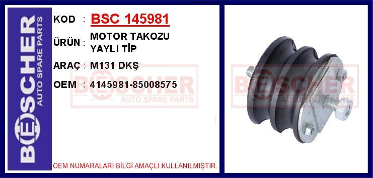 MOTOR TAKOZU YAYLI TİP M131 DKŞ