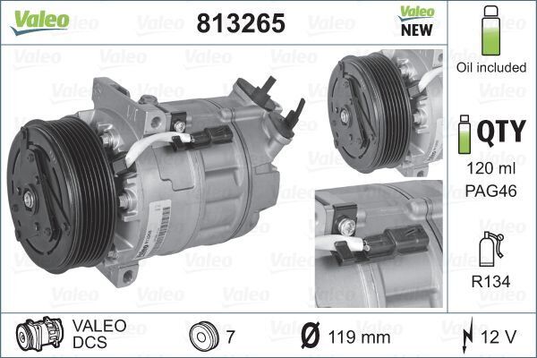 KLİMA KOMPRESÖRÜ VIVARO B 14>19-MOVANO B 10> TRAFIC III 14>19 MASTER III 10> 1.6dCi R9M 2.3dCi M9T
