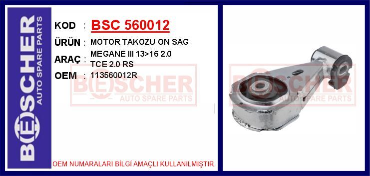 MOTOR TAKOZU ON SAG MEGANE III 13>16 2.0 TCE 2.0 RS