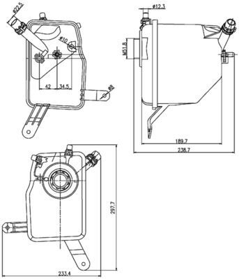 RADYATOR YEDEK SU DEPOSU BMW E60 E61 E63 E64