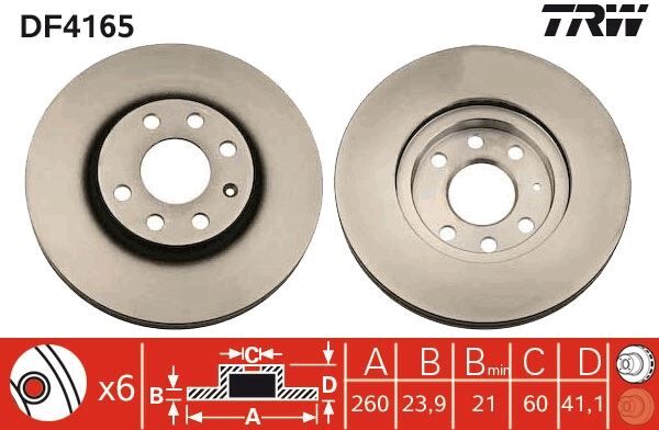 ÖN FREN AYNASI CORSA C - COMBO C 01>11 MERIVA A 03>10 TIGRA 04>09 260x24x4DL HAVALI