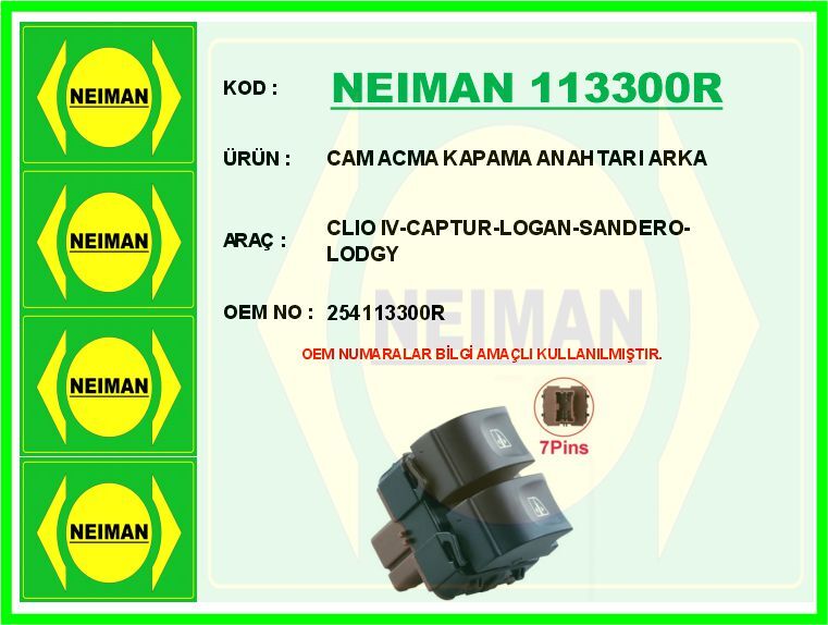 CAM ACMA KAPAMA ANAHTARI ARKA CLIO IV-CAPTUR-LOGAN-SANDERO-LODGY