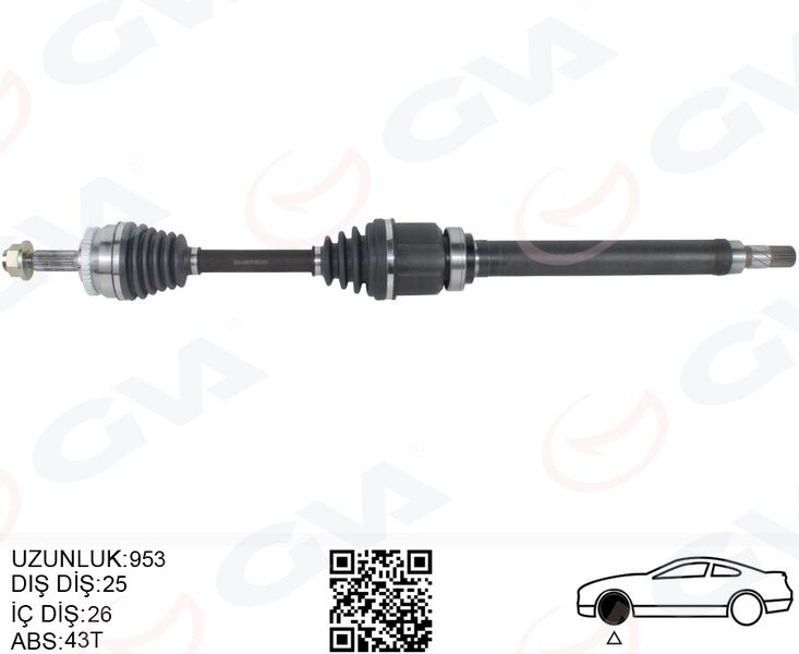 ÖN AKS KOMPLE SAG VOLVO S40 I V40 I 1.8-2.0 97>04