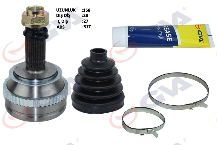 AKS KAFASI DIŞ ÖN SAĞ/SOL MASTER-MOVANO II 2.5D S8U 98-10 ABS Lİ 51DİŞ 28x27x67.1 158mm 51DİŞ 1118mm