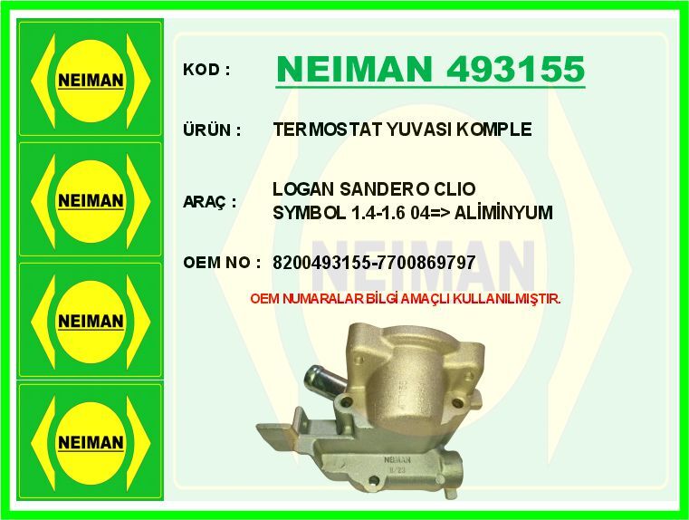TERMOSTAT YUVASI RENAULT CLIO-KANGOO-MEGANE DACIA LOGAN 1.4-1.6 K4J-K4M ALÜMİNYUM-TIPASIZ