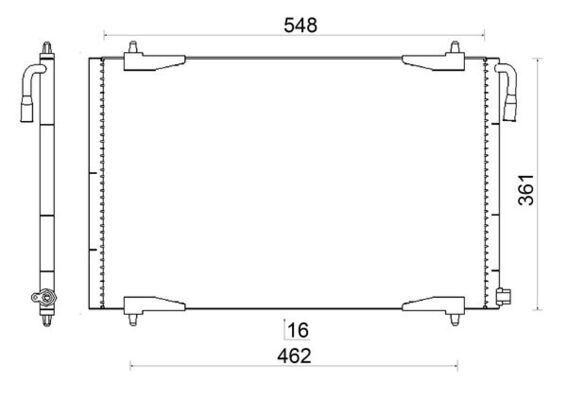 KLİMA RADYATÖRÜ KONDANSER PEUGEOT P206 98>09 1.1-1.4-1.6-2.0-1.4HDI-1.6HDI