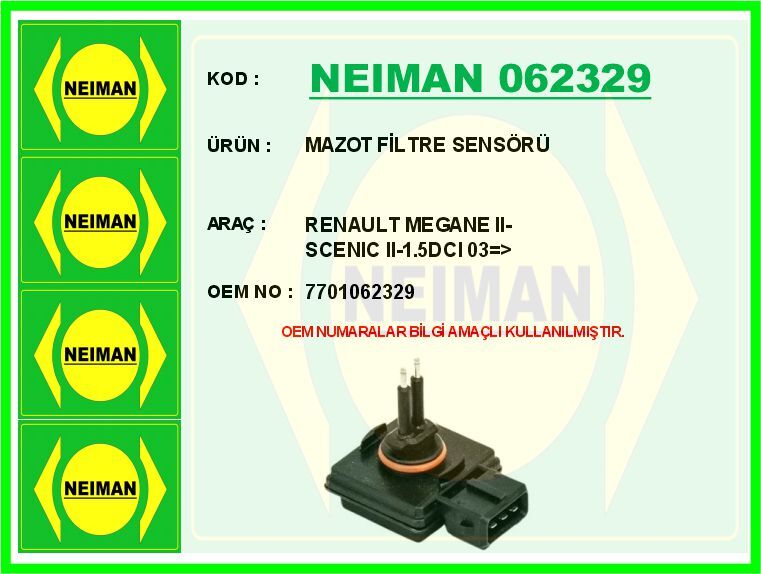 MAZOT FİLTRE SENSÖRÜ RENAULT MEGANE II-SCENIC II-1.5DCI 03 >
