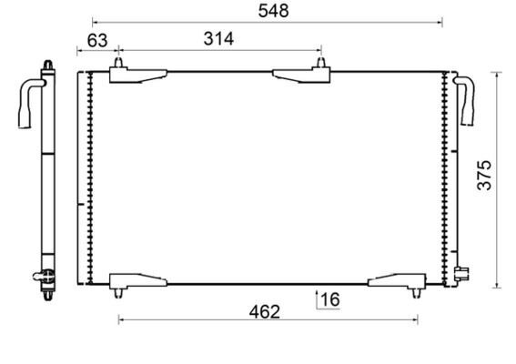 KLİMA RADYATÖRÜ KONDENSER PEUGEOT P206 98>09 1.1-1.4-1.6-2.0-1.4HDI-1.6HDI