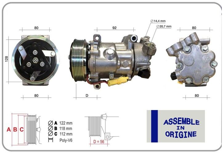 KLİMA KOMPRESÖRÜ SIFIR ÜRÜN CITROEN BERLINGO 1.6 BlueHDi C3 PICASSO C4 Coupe C5 III C5 I SKODA KO DIAQ I PEUGEOT PARTNER TEPEE 1.6 HDi 307-308-508-5008-207-208 FİAT