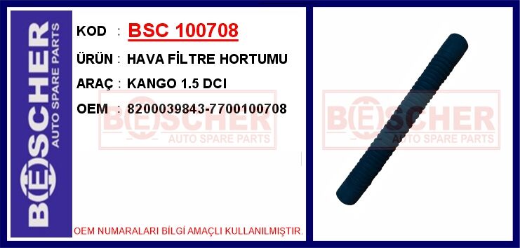 HAVA FİLTRE HORTUMU KANGO 1.5 DCI