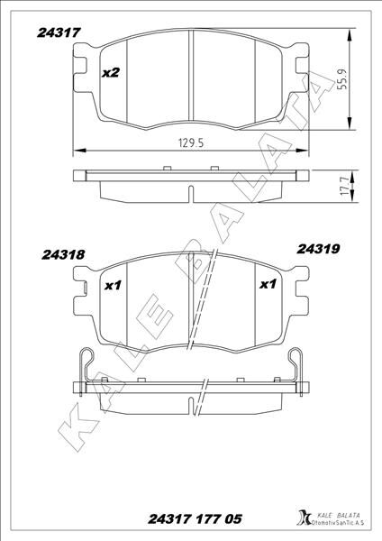 ÖN FREN BALATA HYUNDAI ACCENT ERA 1.4L 1.6L benzinli 06-10 1.5L CRDi dizel 06-> / İ20 1.4L D4FC CRDi dizel 08-> / KIA RIO 1.4L 1.6L benzinli 05-> 1.5L CRDİ 06->