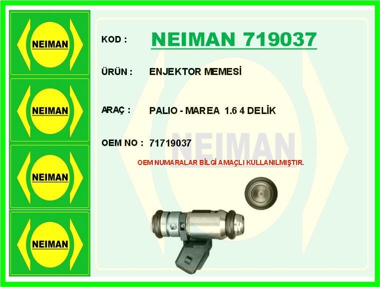 ENJEKTOR MEMESİ PALIO - MAREA 1.6 4 DELİK