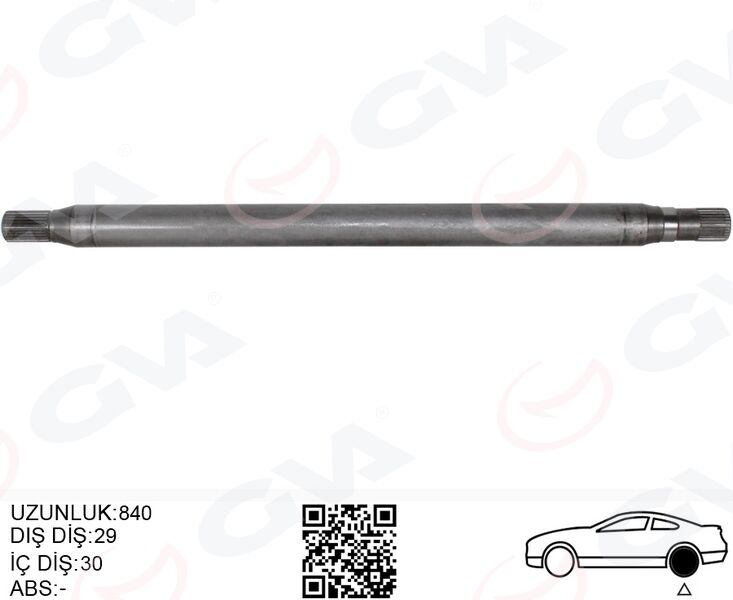AKS MILI ARKA SOL KALIN KISA 840mm MERCEDES SPRINTER B906 . VW CRAFTER 30-35-50 Z:29-30