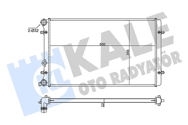 SU RADYATÖRÜ AUDI A3-TT-SEAT LEON-TOLEDO II-SKODA OCTAVIA I-VW BORA-GOLF IV 1.6 1.8T 1.9TDI 98 > MT AC NAC BRAZING 650x398x22 1J0121253J-1J0121253N-1J0121253Q-1J0121253AT-1J0121253R