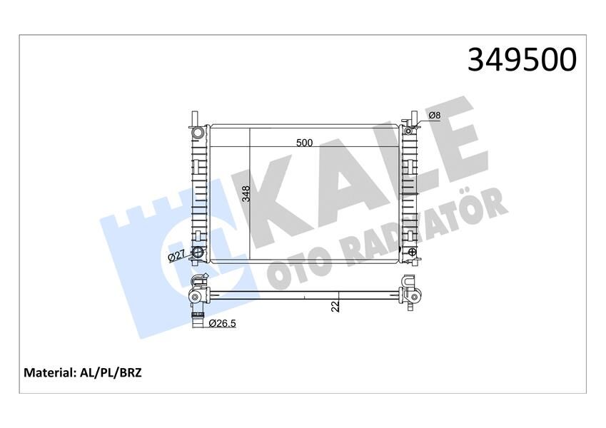 MOTOR SU RADYATORU FIESTA 1.25 16V 1.4 16V 1.4TDCI 01>08 MAZDA II 1.4CD MANUEL BRAZING VERSIYONU