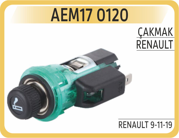 KOMPLE ÇAKMAK SOKETLİ İÇ GÖVDE 12V R9-R11-R19-R21-CLIO-KANGOO-MEGANE-ISUZU PICK UP