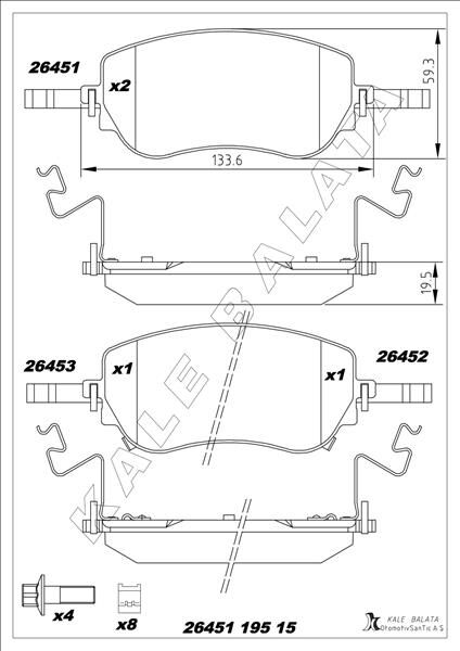 ÖN FREN BALATASI FIAT EGEA YM. 2020> AKSESUARLI
