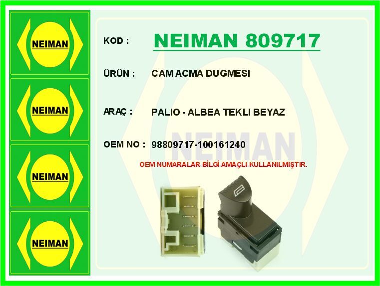 CAM ACMA DUGMESI PALIO - ALBEA TEKLI BEYAZ