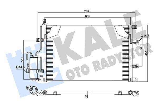 KLİMA RADYATÖRÜ VOLVO XC70-V70-V70-S80-S70-S60-C70-850 98> 2.4-2.5 D5-T5 CROSS COUNTRY 295 2.5T xC AWD 02-07 KURUTUCU İLE BRAZING AL-AL 655x436x22