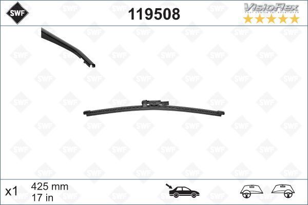 SILECEK SUPURGESI ARKA 425mm LAND ROVER RANGE ROVER IV L405 SWF