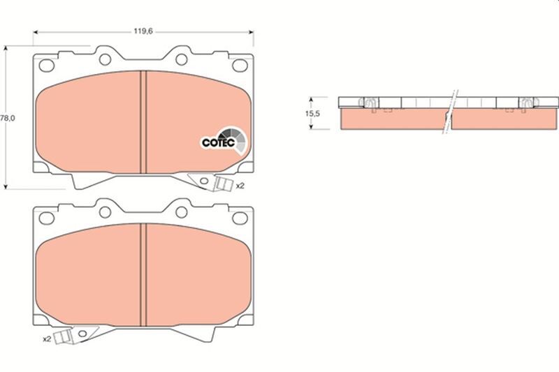 ÖN BALATA LAND CRUISER 100 4.7 V8 98-02 > 4.2 TD 90-98 >