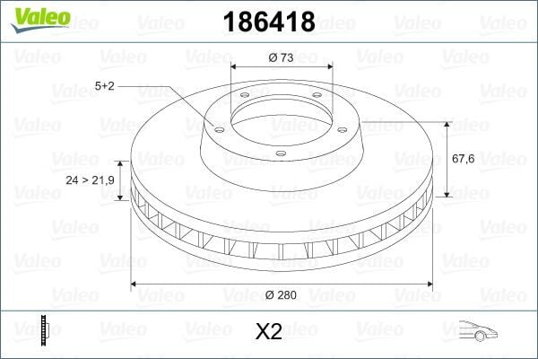 ÖN FREN AYNASI BOXER I-II 94 >JUMPER I-II 94 >DUCATO I-II 94 > 280x24x5DLxHAVALI