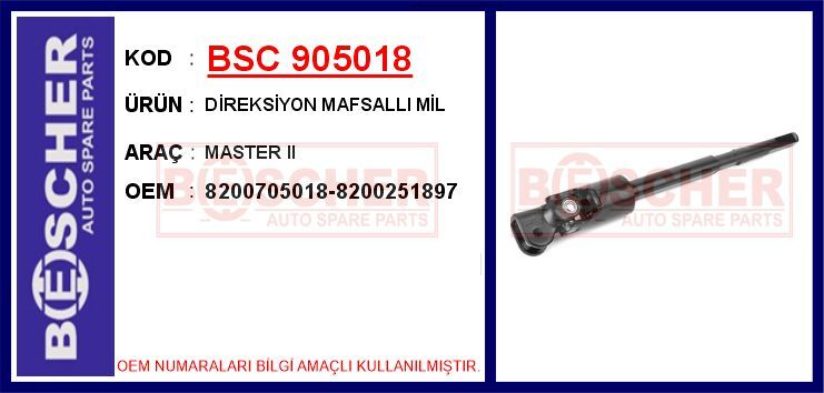 DİREKSİYON MAFSALLI MİL MASTER II