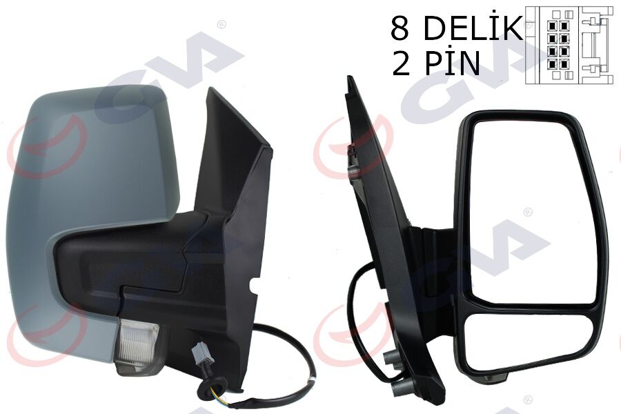 DIŞ DİKİZ AYNASI SAĞ TRANSİT CUSTOM V362 12> 17 MEKANİK ASTARLI SİNYALLİ