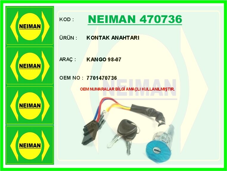 KONTAK KİLİDİ - ANAHTARLI RENAULT KANGOO 98>07