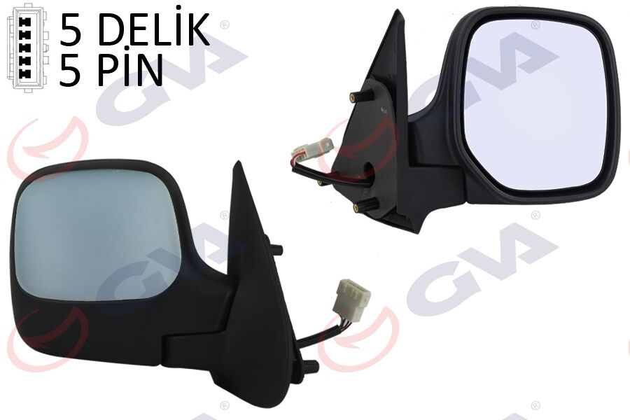 DIŞ DİKİZ AYNASI SAĞ BERLINGO-PARTNER 97> ELEKTRİKLİ ISITMALI ASTARLI KONVEKS 5 FİŞ VM-118EHPR