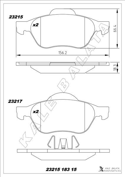 ÖN FREN BALATASI RENAULT LAGUNA II 01>05 LAGUNA III 07>15 MEGANE II 02>