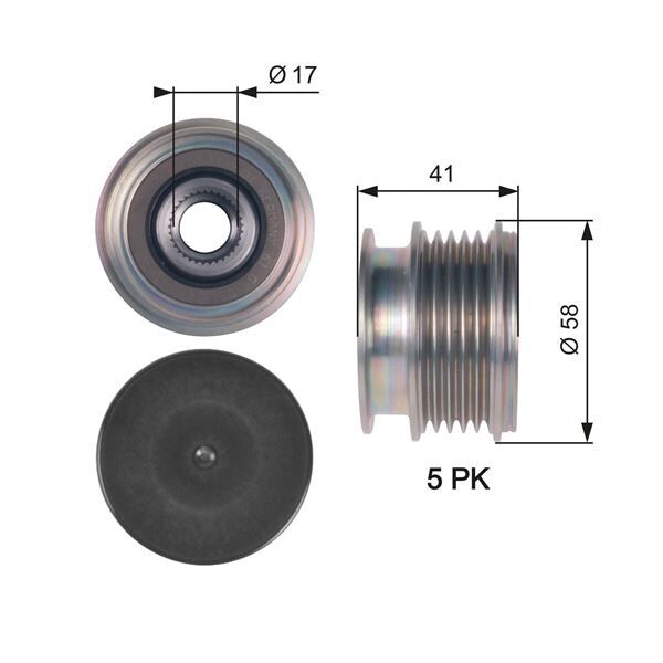 ALTERNATÖR GERGİ KASNAĞI FORD MONDEO IV 2.5-SMAX 07 > VOLVO S40-V50-S60-V60-SC60-V70-XC70-S80-XC90