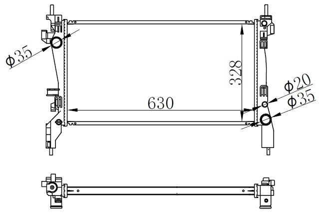 RADYATÖR MEKANİK FIORINO 1.3 MTJ 08 > 625X359X34