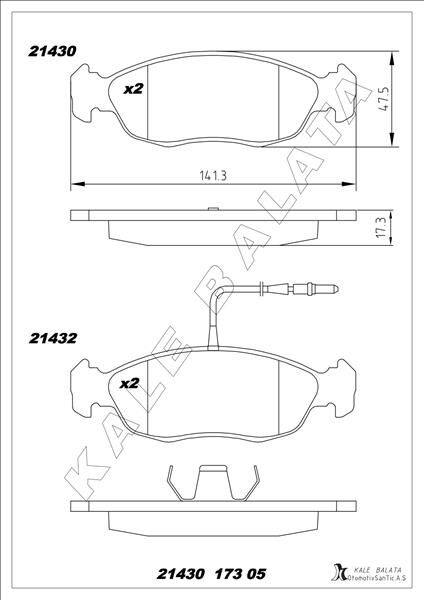 ÖN FREN BALATASI FİŞSİZ PEUGEOT P106 93>04 P205 87>90 P306 93-01 CITROEN XSARA 97>05 SAXO 96>0 3 247mm