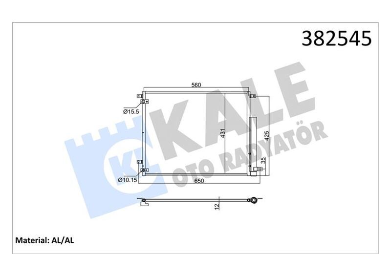 KONDENSER HONDA CIVIC X FC 1.6İ 16> KURUTUCU İLE BRAZING AL-AL 560X431X12 KLİMA RADYATÖRÜ