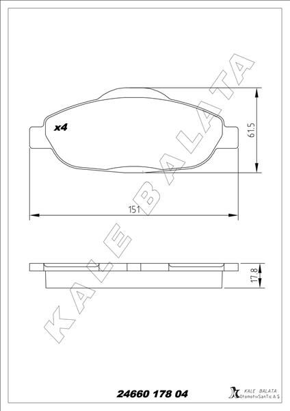 ÖN BALATA P308 1.4 1.6 HDİ 2.0 HDİ 07> P308 SW 07> P308 CC 1.6 HDİ 09> P3008 13> 1.6 HDI-VTI