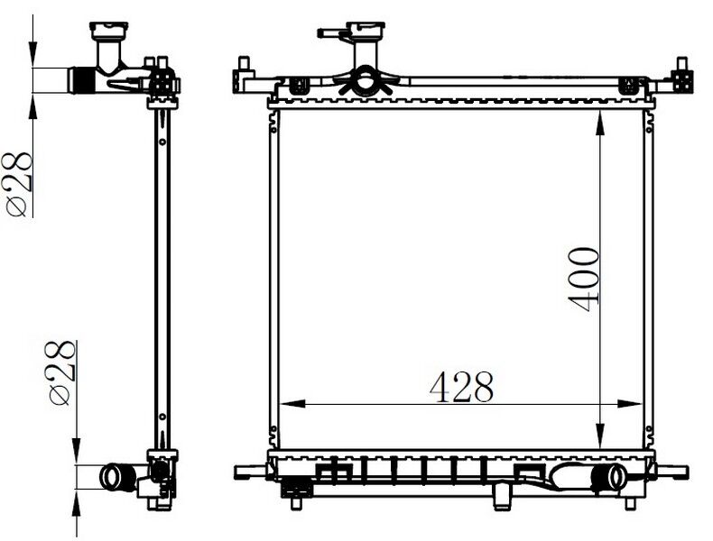 RADYATOR BRAZİNG MT 400X428X16 MİCRA 1.2İ 10 68770